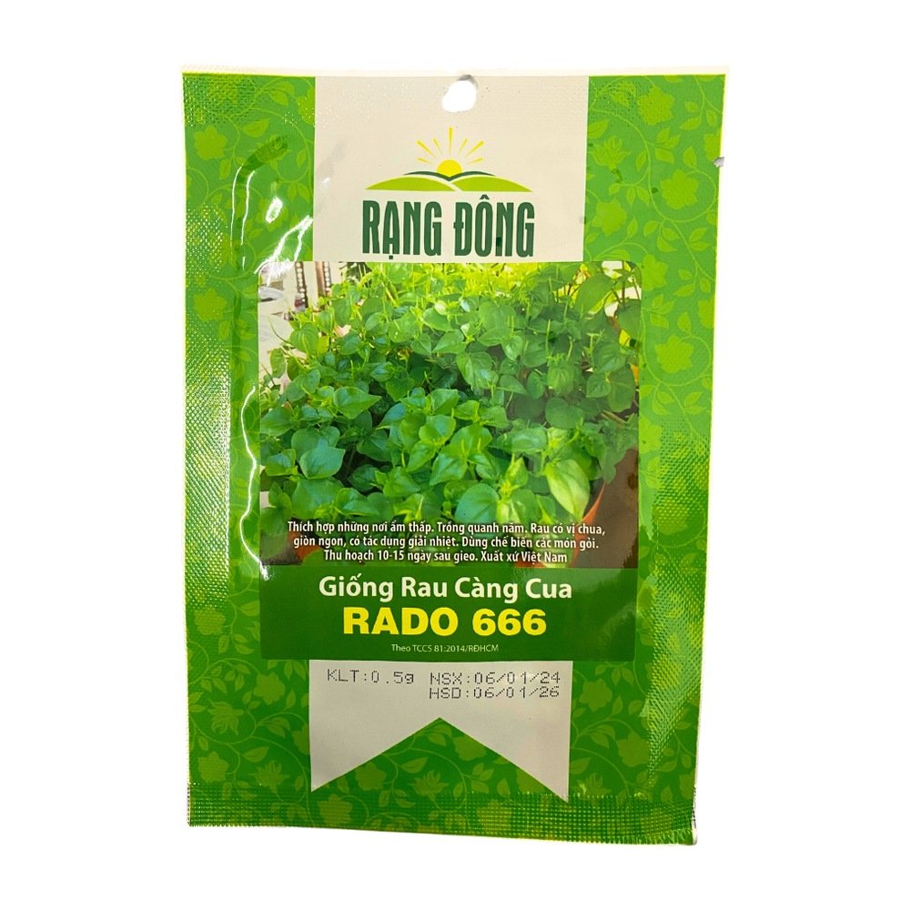 Hạt giống rau càng cua Rạng Đông RADO 666 – Gói 0.5 gram