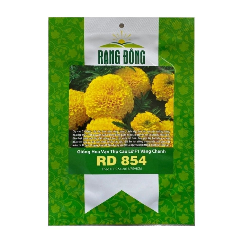 Hạt giống Hoa Vạn Thọ Cao Lỡ Vàng Chanh Rado 854 – Gói 10 hạt