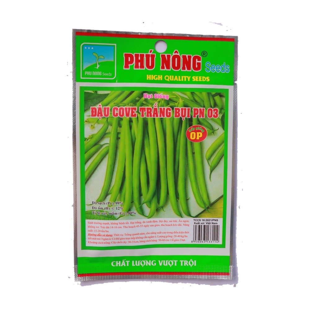 Hạt Giống Đậu Cove Hạt Trắng Dạng Bụi PN – Gói 10 gram