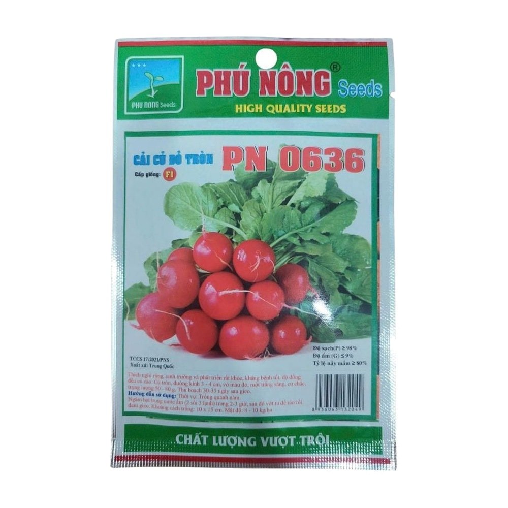 Hạt giống Cải củ đỏ tròn PN 0636 – Gói 1 gram