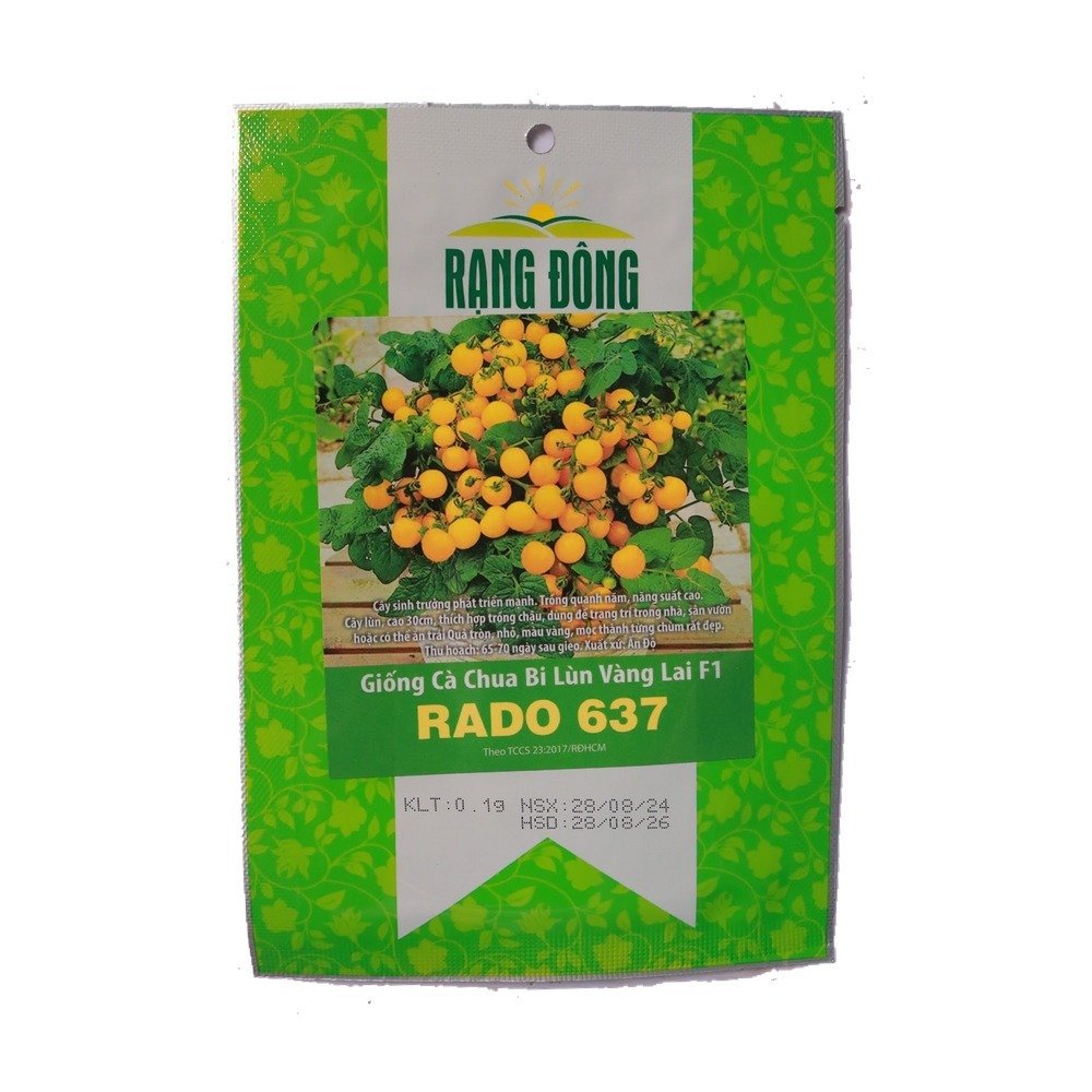 Hạt Giống Cà Chua bi lùn vàng lai F1 Rado 637 – 0.1g