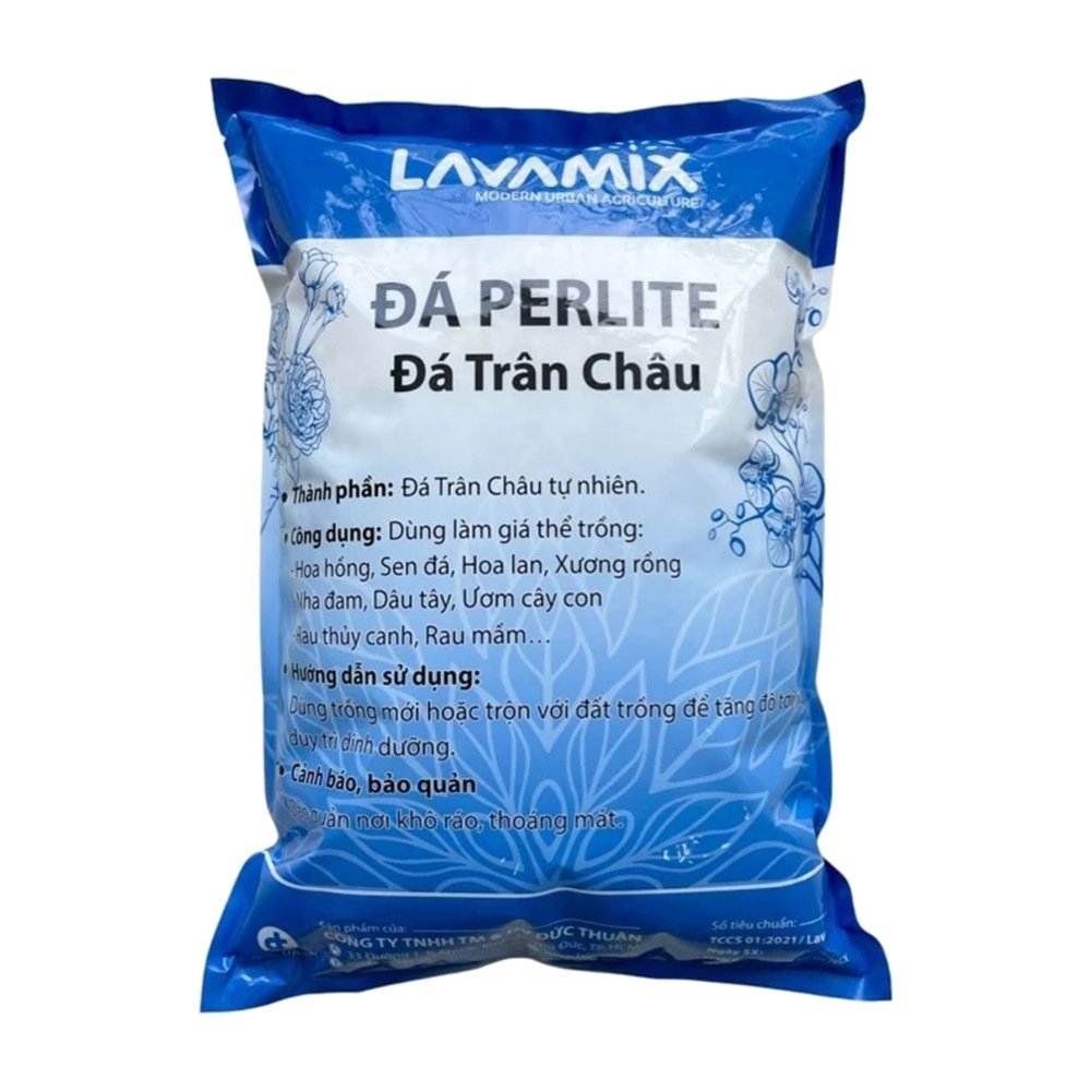 Đá perlite trân châu Lavamix (5dm3) (20gói/bao)- Giá thể sạch, thoát nước tốt, trồng rau và hoa kiểng