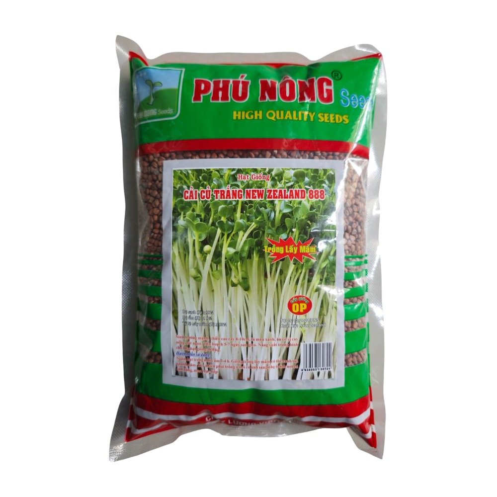Hạt giống củ cải trắng New Zealand 1kg – (Trồng lấy mầm) Phú Nông