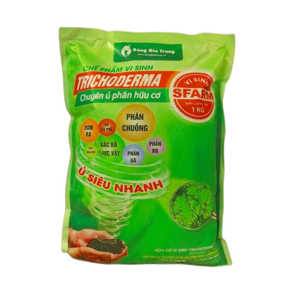 Chế phẩm vi sinh Trichoderma SFARM chuyên ủ phân hữu cơ – Gói 1kg