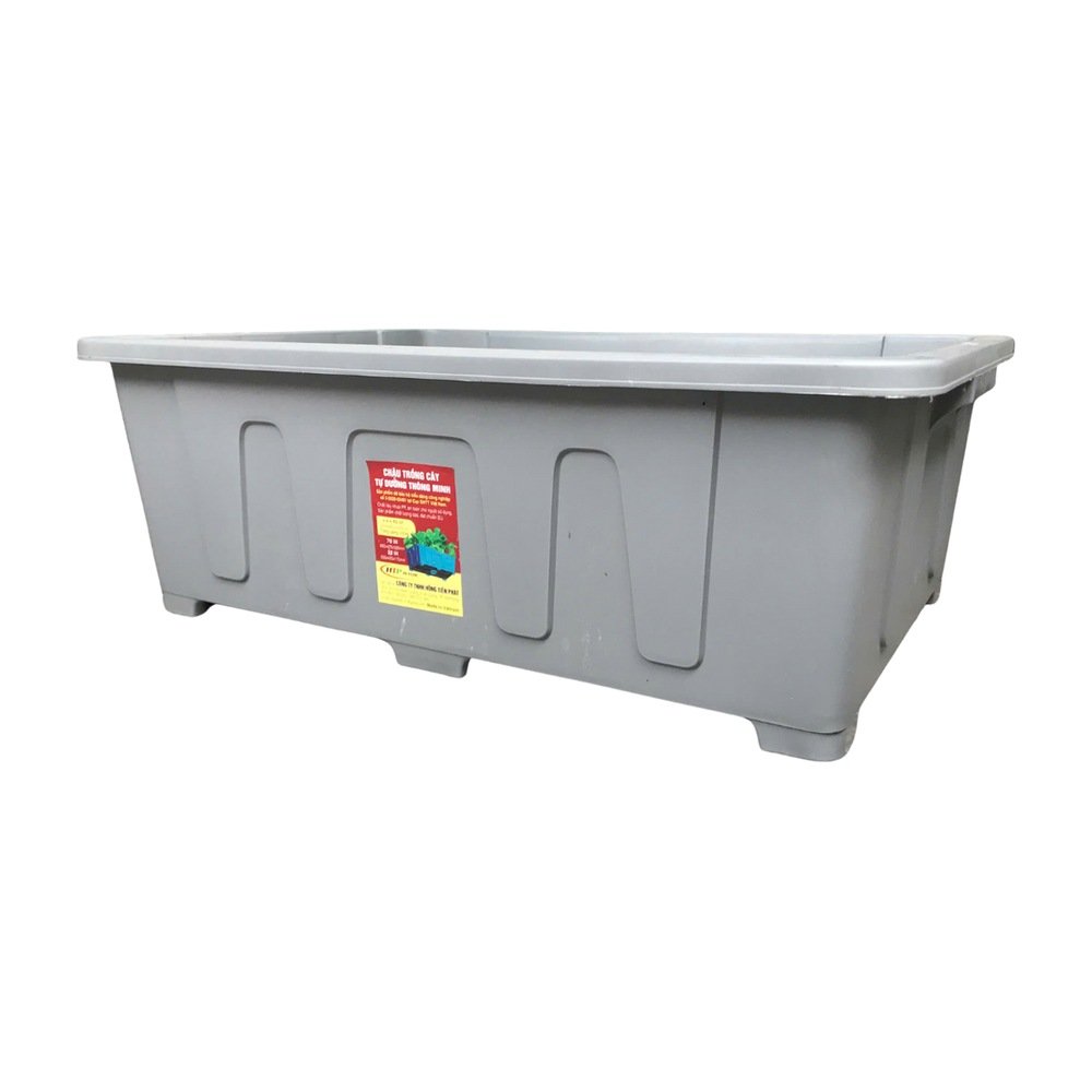 Chậu trồng rau Aquaponics 45L – Trồng rau củ quả, cây ăn trái tại nhà – Màu Ghi