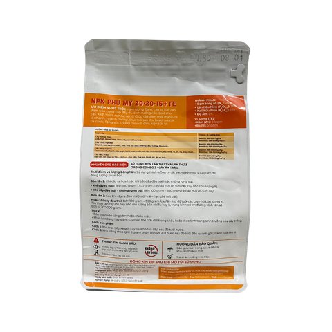 Phân NPK Phú Mỹ 20-20-15+TE dùng cho Cây ăn quả 2