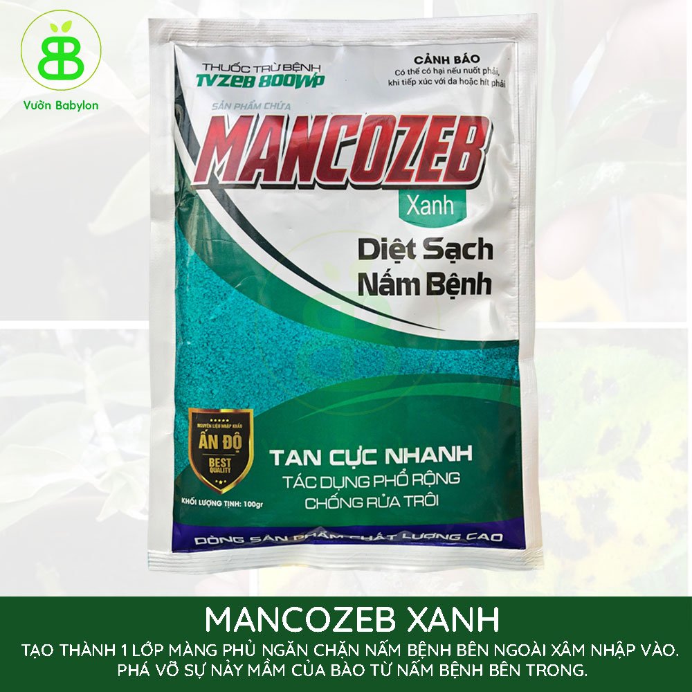 Thuốc Trừ Bệnh Mancozeb Xanh Trừ Đốm Lá Rỉ Sắt Thán Thư Và Thối Nhũn Do Nấm 3