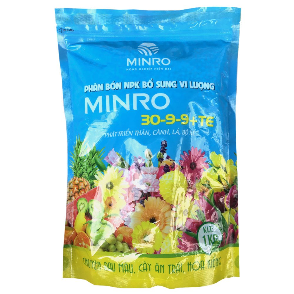 Phân NPK 30-9-9+Te Minro – Kích chồi, xanh lá, lớn nhanh