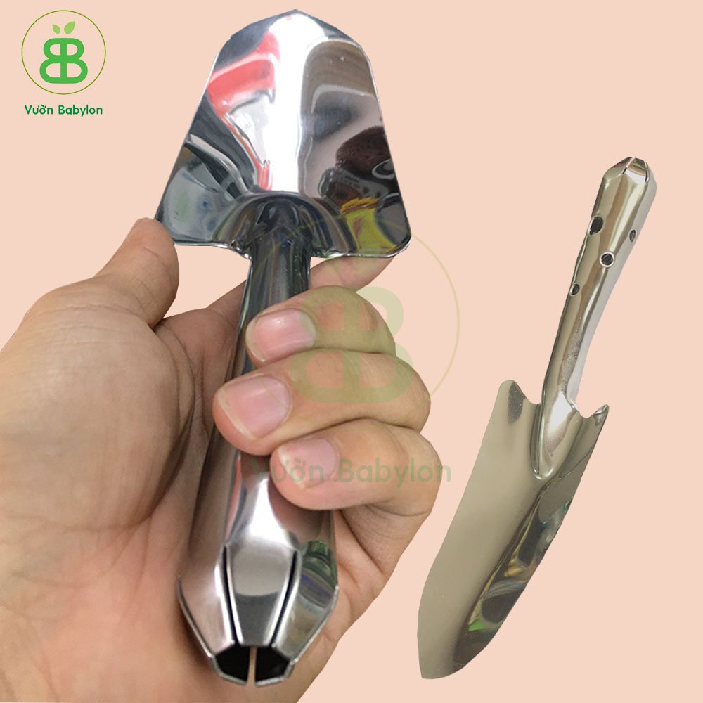 Xẻng Làm Vườn, Xẻng Xúc Đất Bằng Inox Không Rỉ, Độ Bền Cao 3