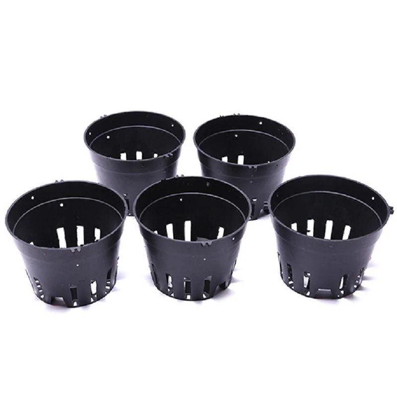 Chậu nhựa trồng lan đen nhiều size 2