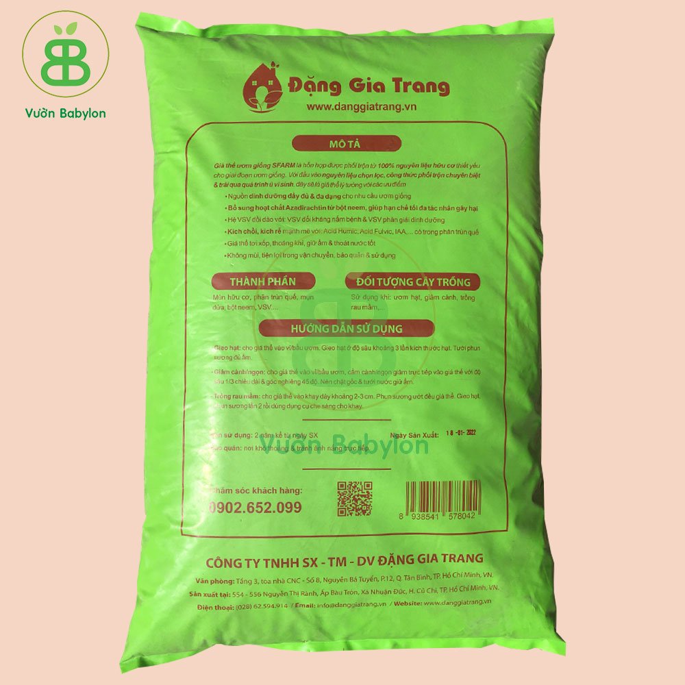 Giá thể ươm giống Sfarm (20dm3) – Giá thể ươm hạt giàu dinh dưỡng 2