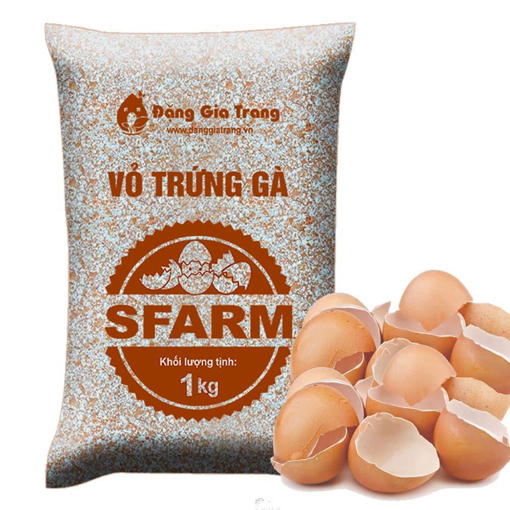 Vỏ trứng gà Sfarm (1kg) – Vỏ trứng đã qua xử lý, phù hợp cho cây trồng