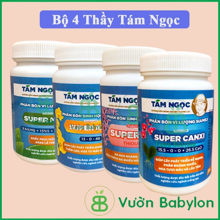 Bộ Tứ Super Thầy Tám Ngọc Cho Lan – 4 chai super magie, canxi, kali, 99
