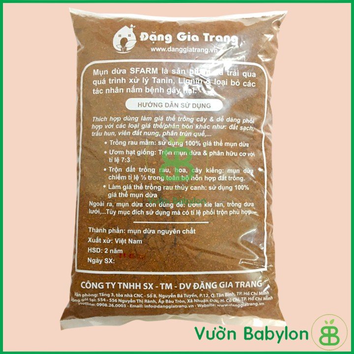 Mụn dừa SFARM đã qua xử lý – Mụn dừa tơi xốp, giữ ẩm cực tốt, trồng rau sạch- Túi 5-20dm3 2