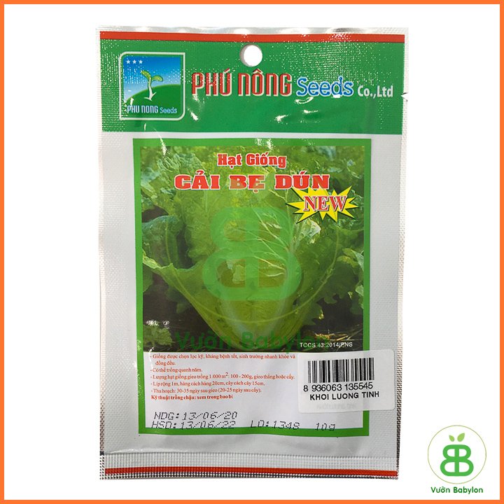 Hạt Giống Cải Bẹ Dún 10GR Tỉ Lệ Nảy Mầm Cao