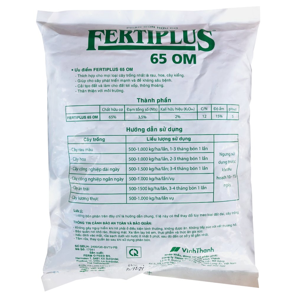 Phân Nở Hà Lan Phân hữu cơ FERTIPLUS Túi 1kg – Bao 25Kg