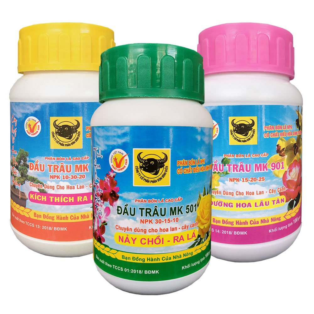 Combo 3 Lọ Phân Bón Đầu Trâu 501-701-901