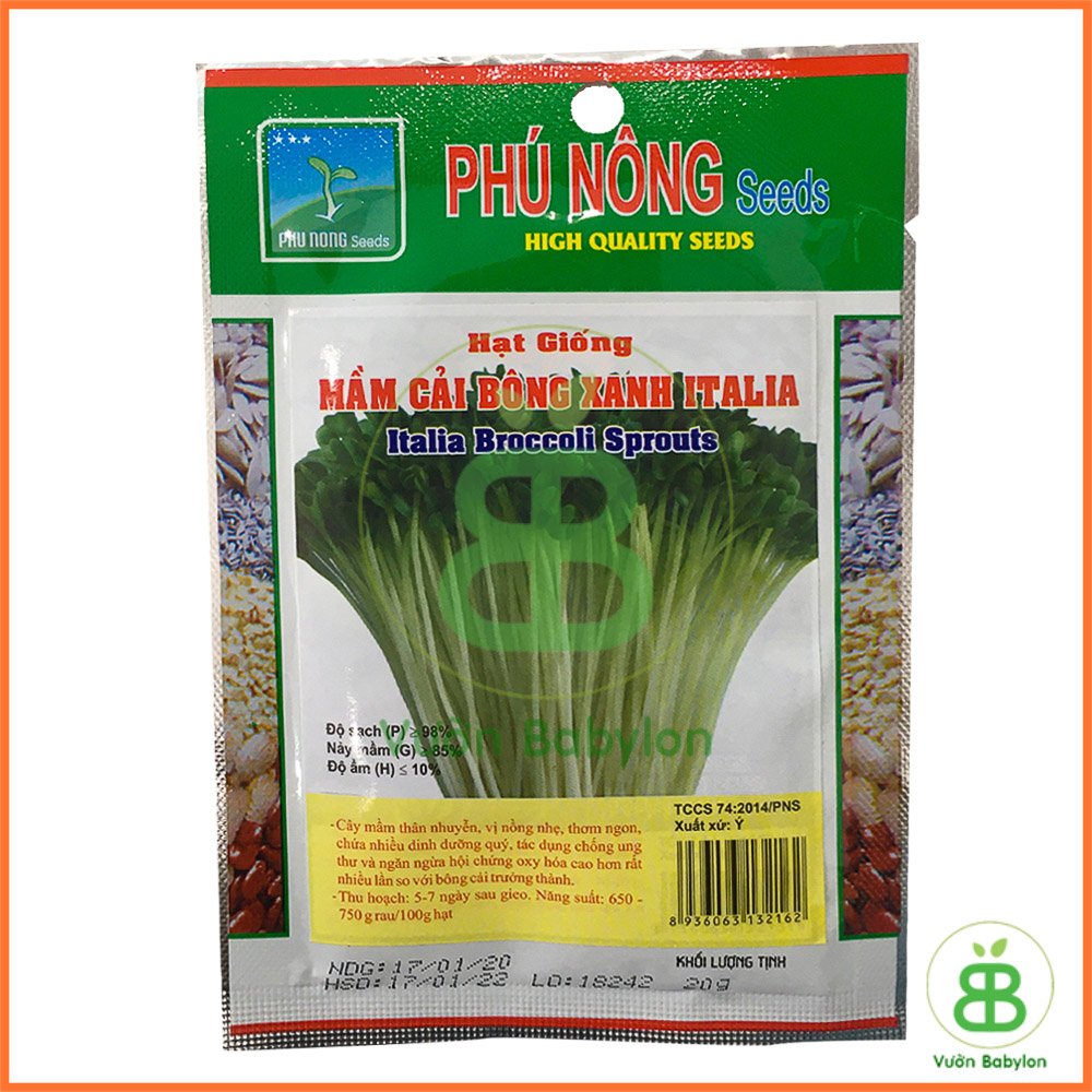 Hạt Giống Mầm Bông Cải Xanh ITALIA Phú Nông – 20Gr