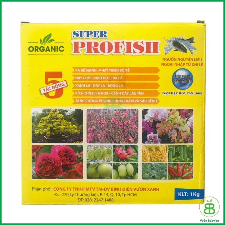 Phân Hữu Cơ Đạm Cá Super Profish 1KG – Ra Rễ Nhiều – Xanh Lá