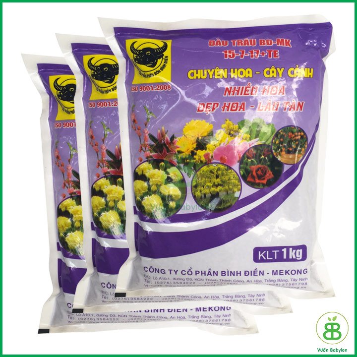 Phân NPK Đầu Trâu 15-7-17+Te (1Kg ) – Phân NPK Tím Kích Hoa Nuôi Trái