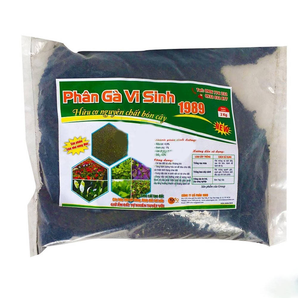 Phân Gà Hữu Cơ Vi Sinh 2Kg – Phân gà bón rau, hoa màu, cây ăn trái