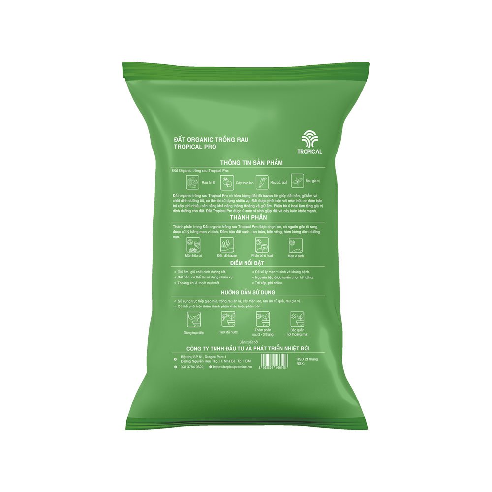 Đất Organic trồng rau Tropical Pro 2