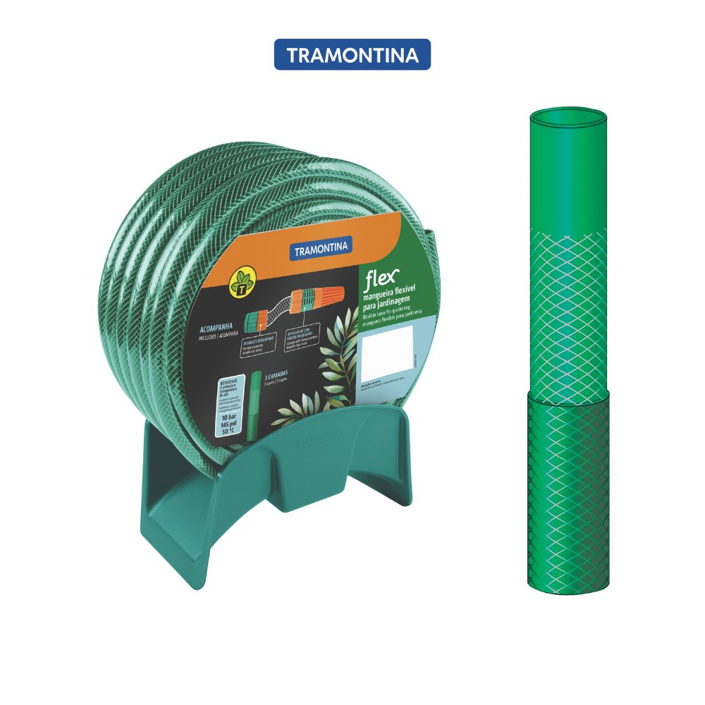 Bộ ống tưới Tramontina Flex kèm giá gắn tường