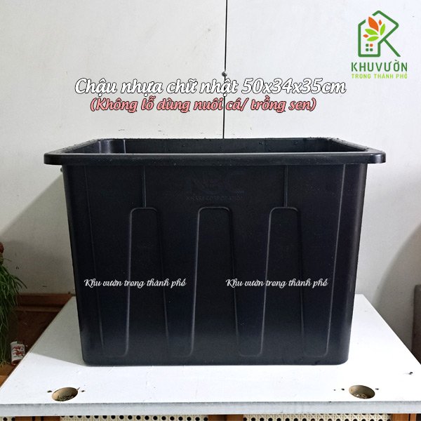Chậu nhựa chữ nhật 50x34x35cm (không lỗ) 2