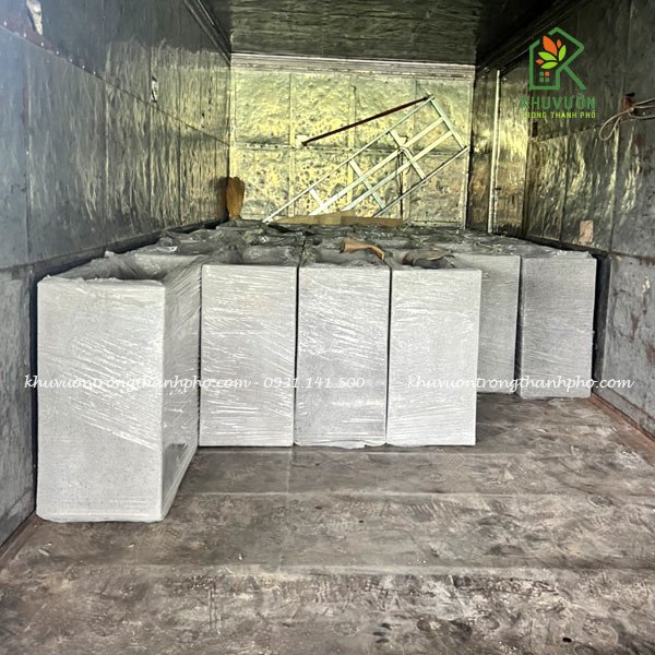 Chậu đá mài chữ nhật hộp 80x30x80cm (DxRxC) 2
