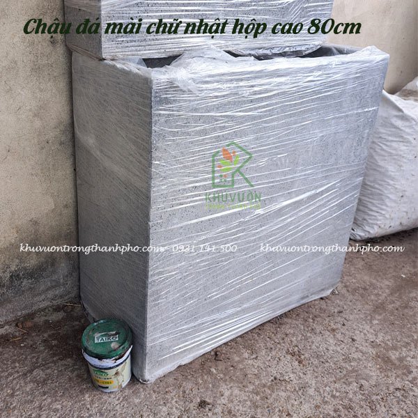 Chậu đá mài chữ nhật hộp 80x30x80cm (DxRxC)