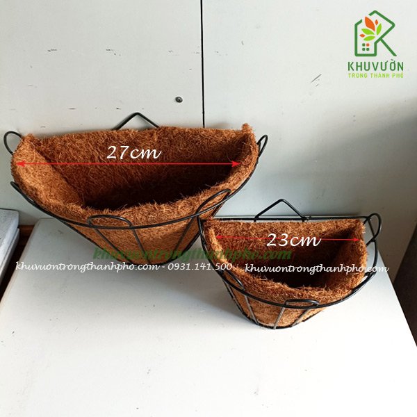Chậu xơ dừa treo tường 3