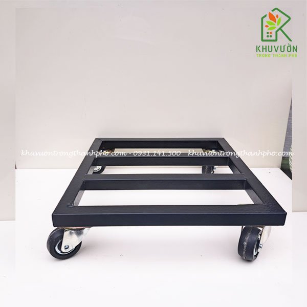 Đế sắt vuông kê chậu có bánh xe