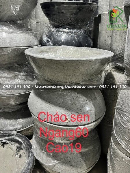 Chậu xi măng đá mài chảo trồng sen súng 2