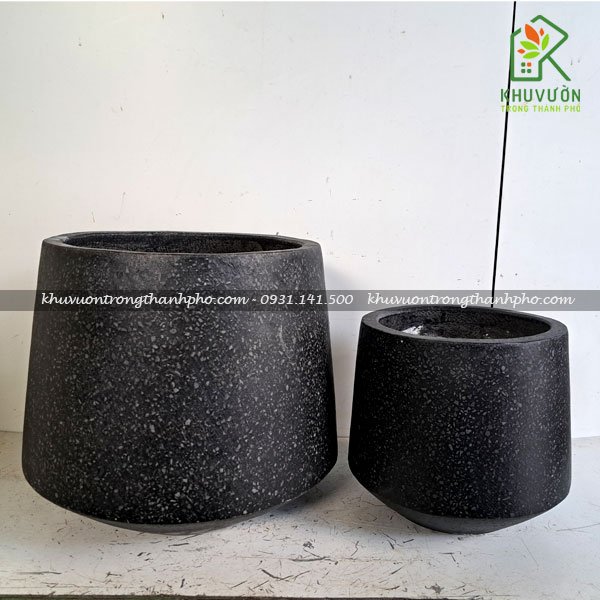 Chậu xi măng đá mài thúng bộ 2 3