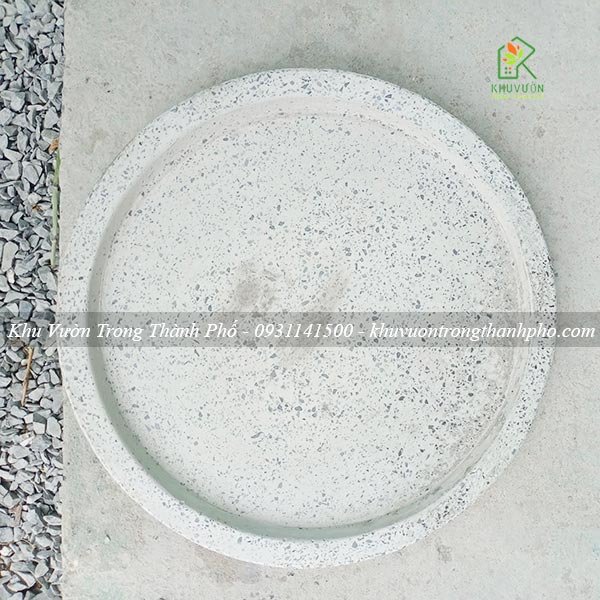 Dĩa lót chậu xi măng đá mài tròn 30cm