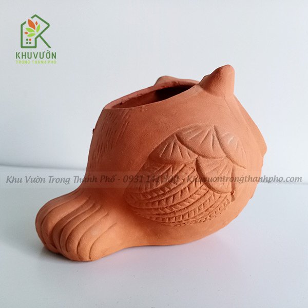 Chậu Đất Nung Con Cú 2