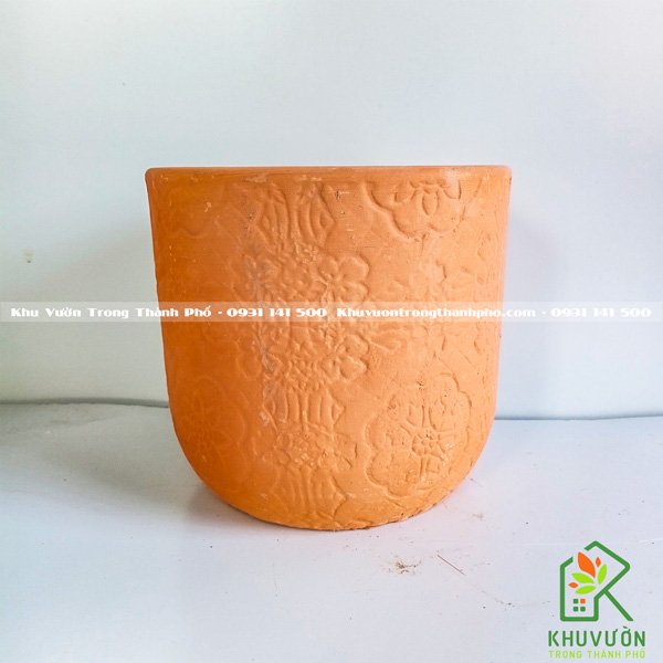 Chậu Đất Nung Hoa Văn 14x13cm 3