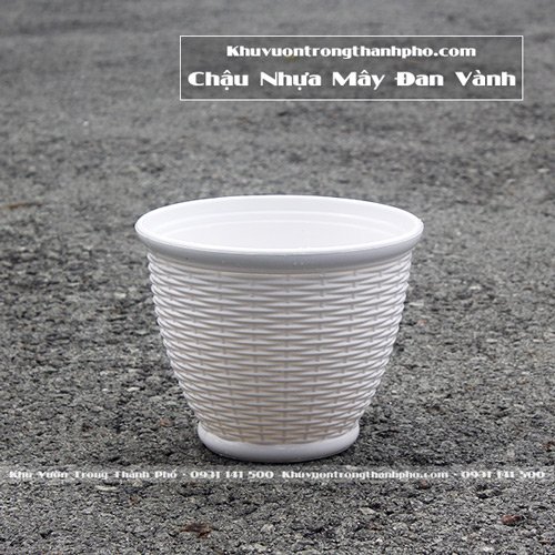 Chậu Nhựa Mây Đan Vành