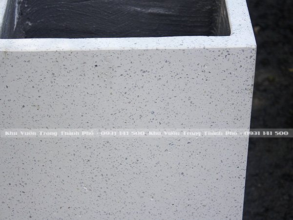 Chậu Đá Mài Trắng Trụ Vuông 32×60 3