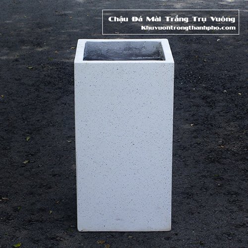 Chậu Đá Mài Trắng Trụ Vuông 32×60