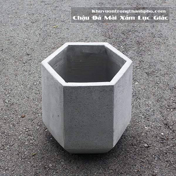 Chậu Đá Mài Xám Lục Giác 43×43 2
