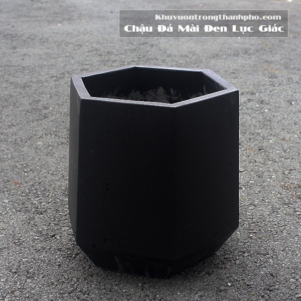 Chậu Đá Mài Đen Lục Giác 43×43