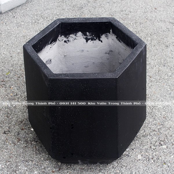 Chậu Đá Mài Đen Lục Giác 43×43 2