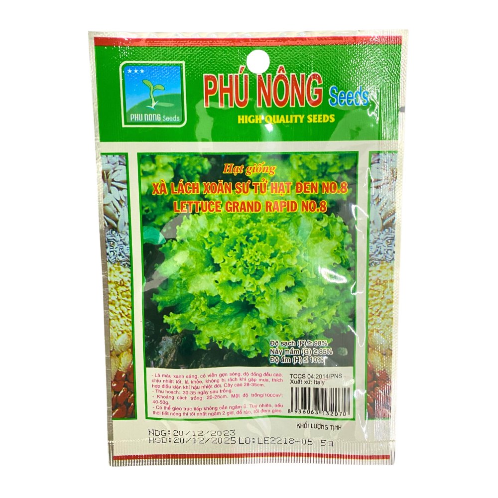 Hạt giống Xà lách xoăn sư tử hạt đen NO.8 – Gói 5 gram