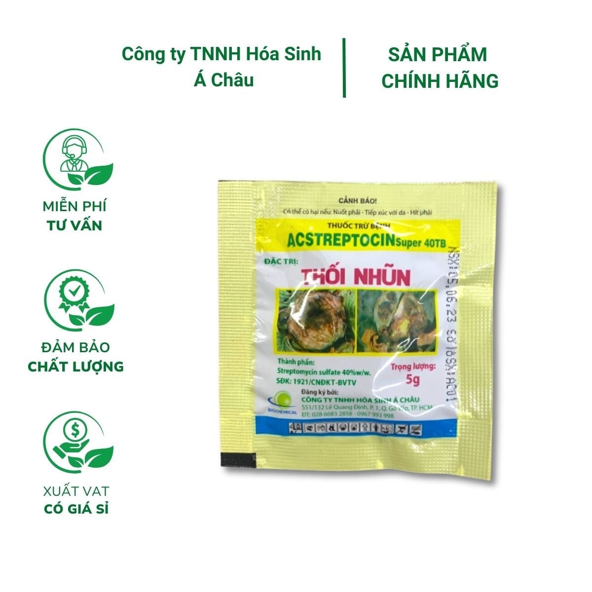 Thuốc viên sủi ACSTREPTOCIN Super 40TB trừ thối nhũn – Gói 5 gram