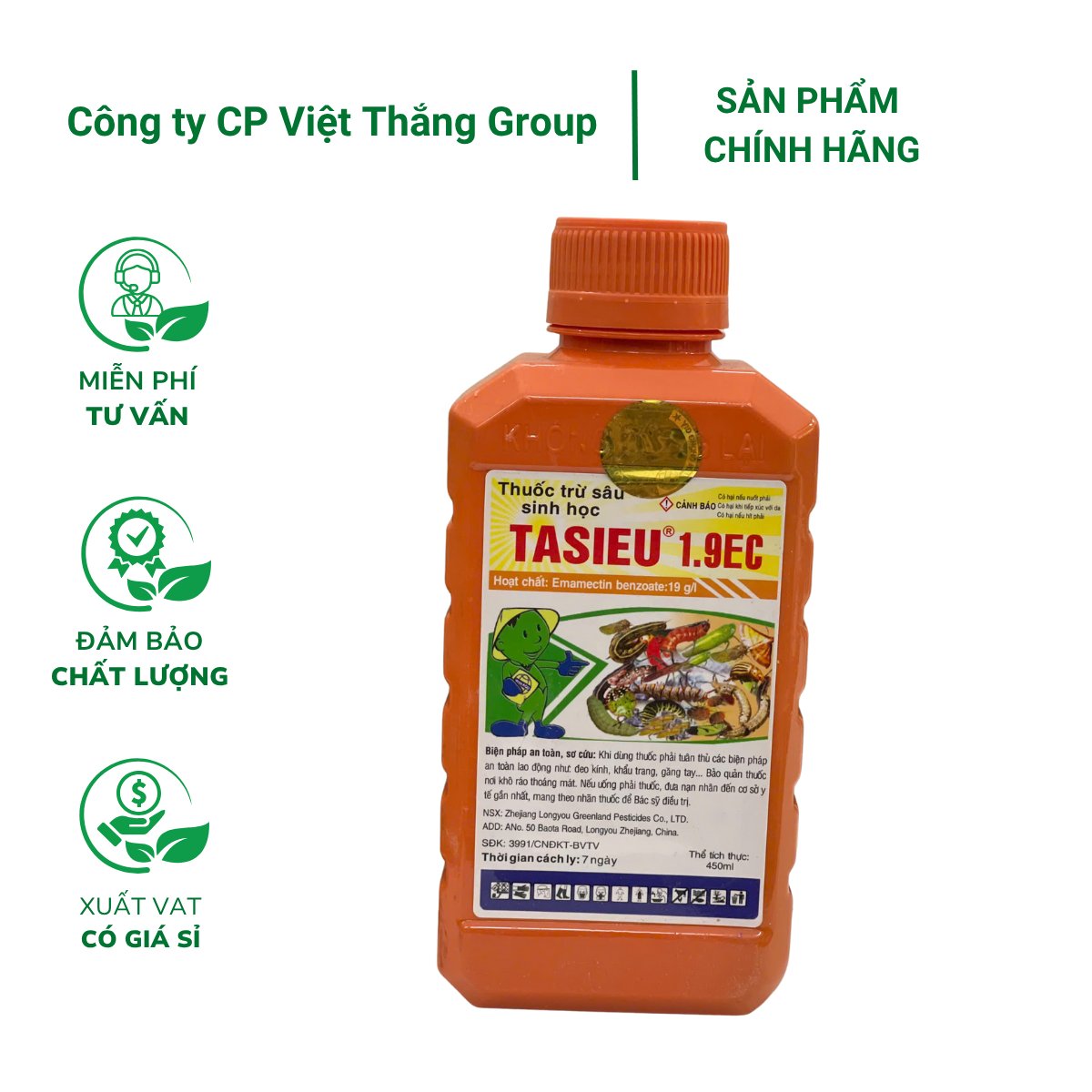 Thuốc trừ sâu sinh học Tasieu 1.9EC – Chai 450ml