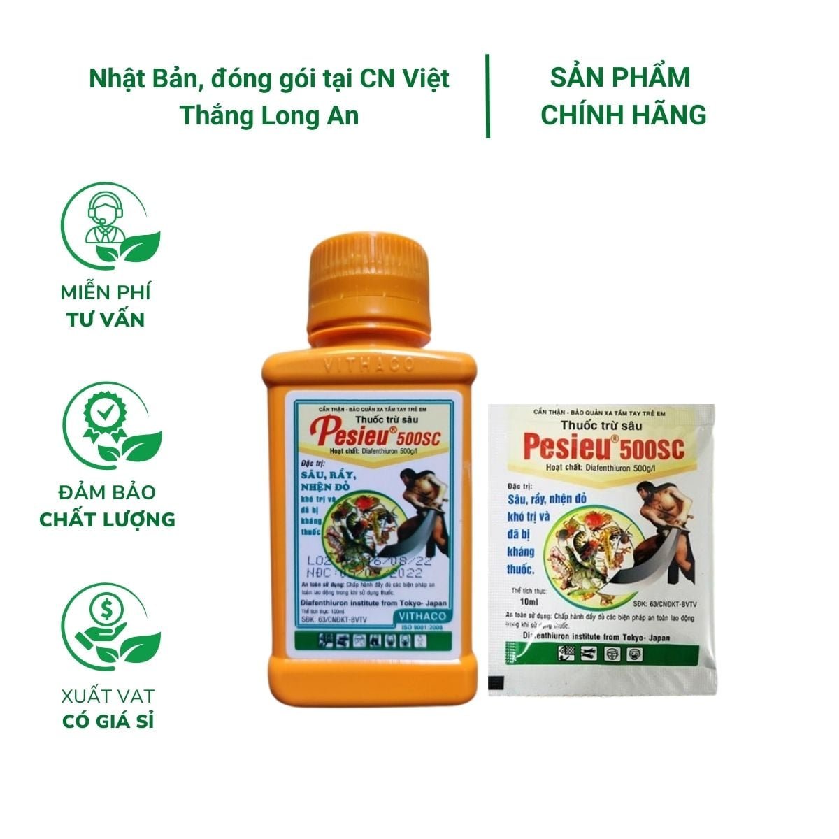 Thuốc trừ sâu rầy nhện đỏ Pesieu 500SC – Đặc trị sâu, rầy, nhện đỏ trên cây hoa hồng, hoa lan, các loại rau và cây ăn quả
