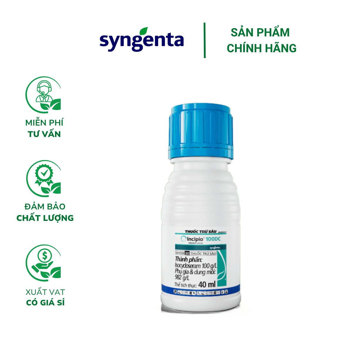 Thuốc trừ sâu INCIPIO 100DC (Chai 40ml) – Diệt chích hút triệt miệng nhai