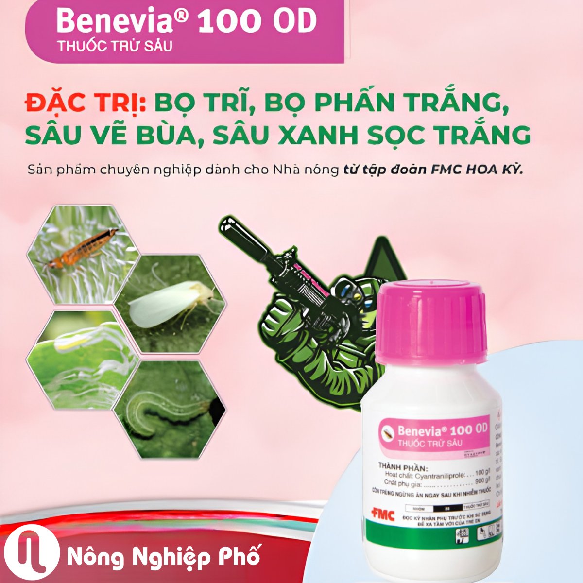 Thuốc trừ sâu FMC BENEVIA 100OD 50ml Phòng trừ các loài Bọ Trĩ, Rầy Phấn Trắng và côn trùng gặm nhấm. Hiệu quả sau 1 lần sử dụng. 2