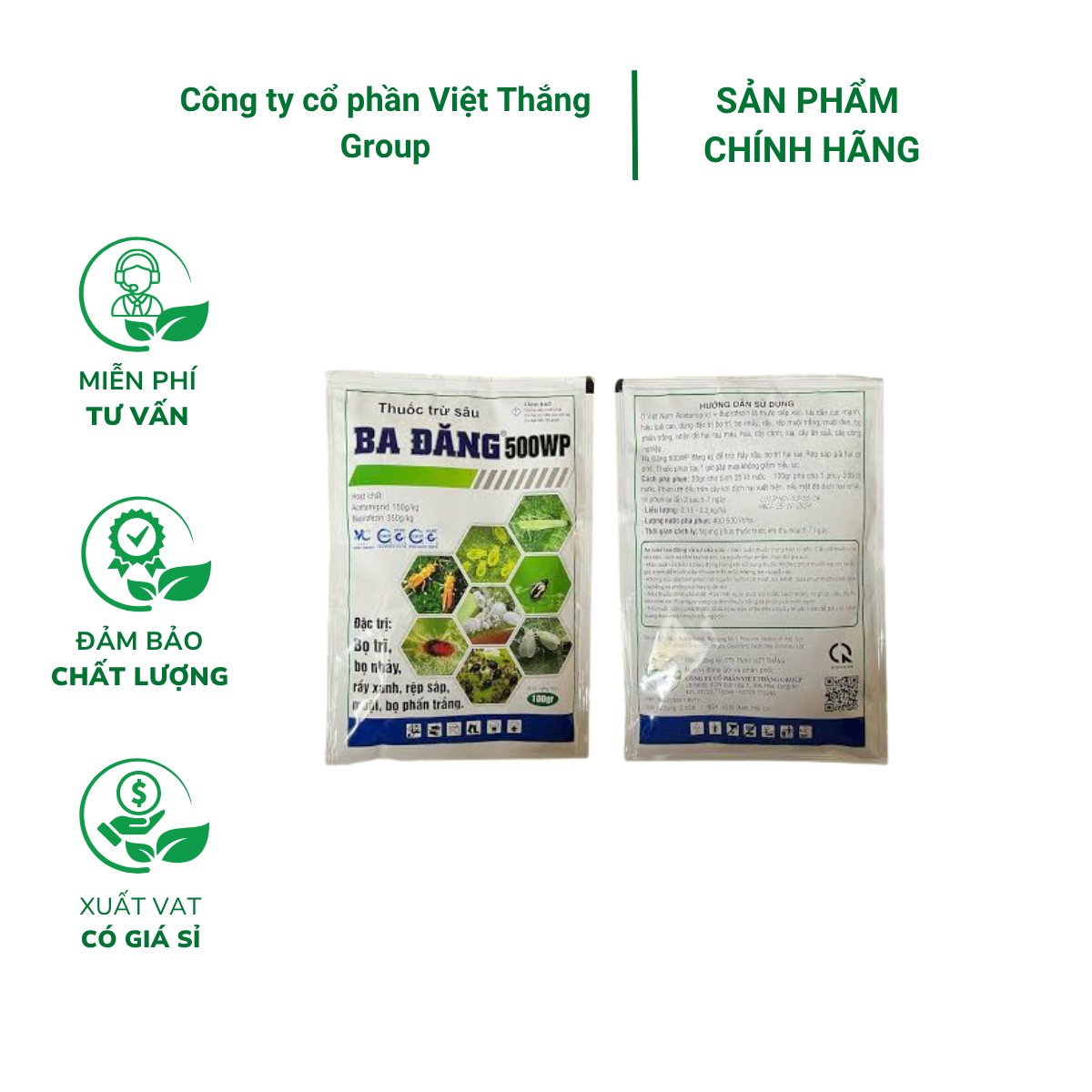 Thuốc trừ sâu BA ĐĂNG 500WP đặc trị bọ trĩ, rệp sáp – Gói 100 gram 3